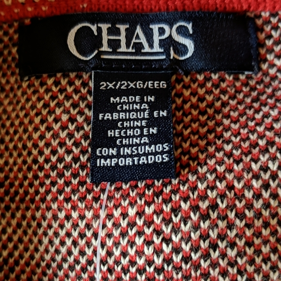 Women's Chaps Asymmetrical-Zip Plaid Vest 2X- Red - Picture 6 of 8